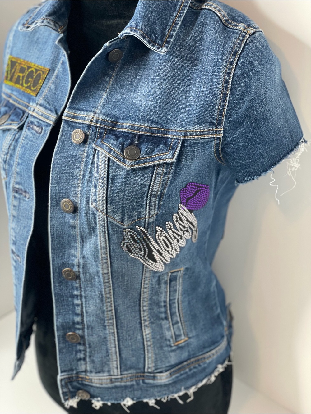 Custom up-cycled ♍️ denim jacket